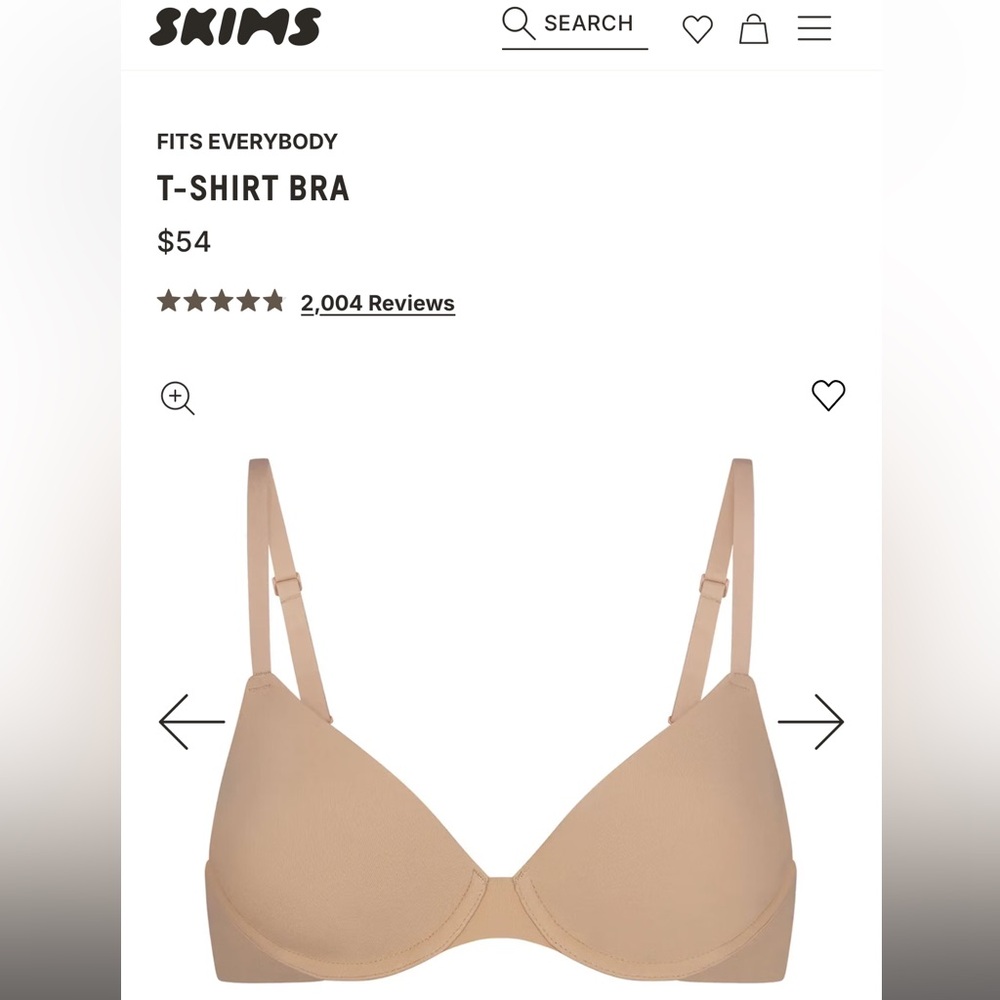 SKIMS Fits Everybody T-Shirt Bra in color Clay